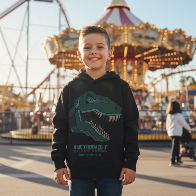 Boy's Printed Fleece Hoodie PO-44