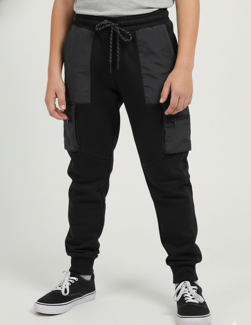 Black Cargo Trouser for Kids and boys
