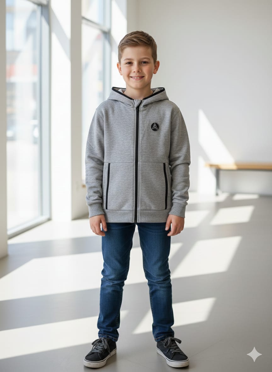 Printed Boy's Fleece ZIPPER PO- 01