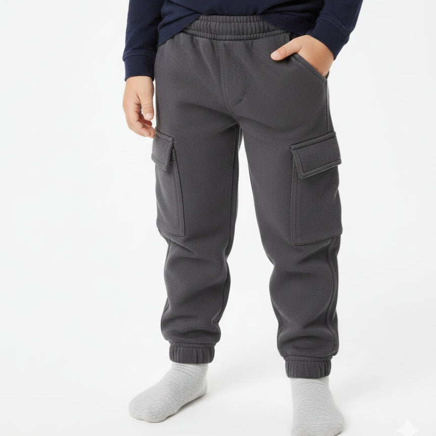 Charcoal Grey Cargo Trouser for Kids