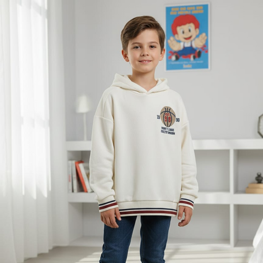 Baseball Embroidered Boy's Fleece Hoodie PO-05
