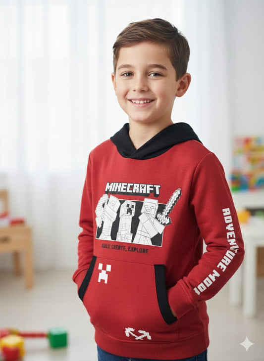 MINE CRAFT Boy's Fleece Hoodie PO-25