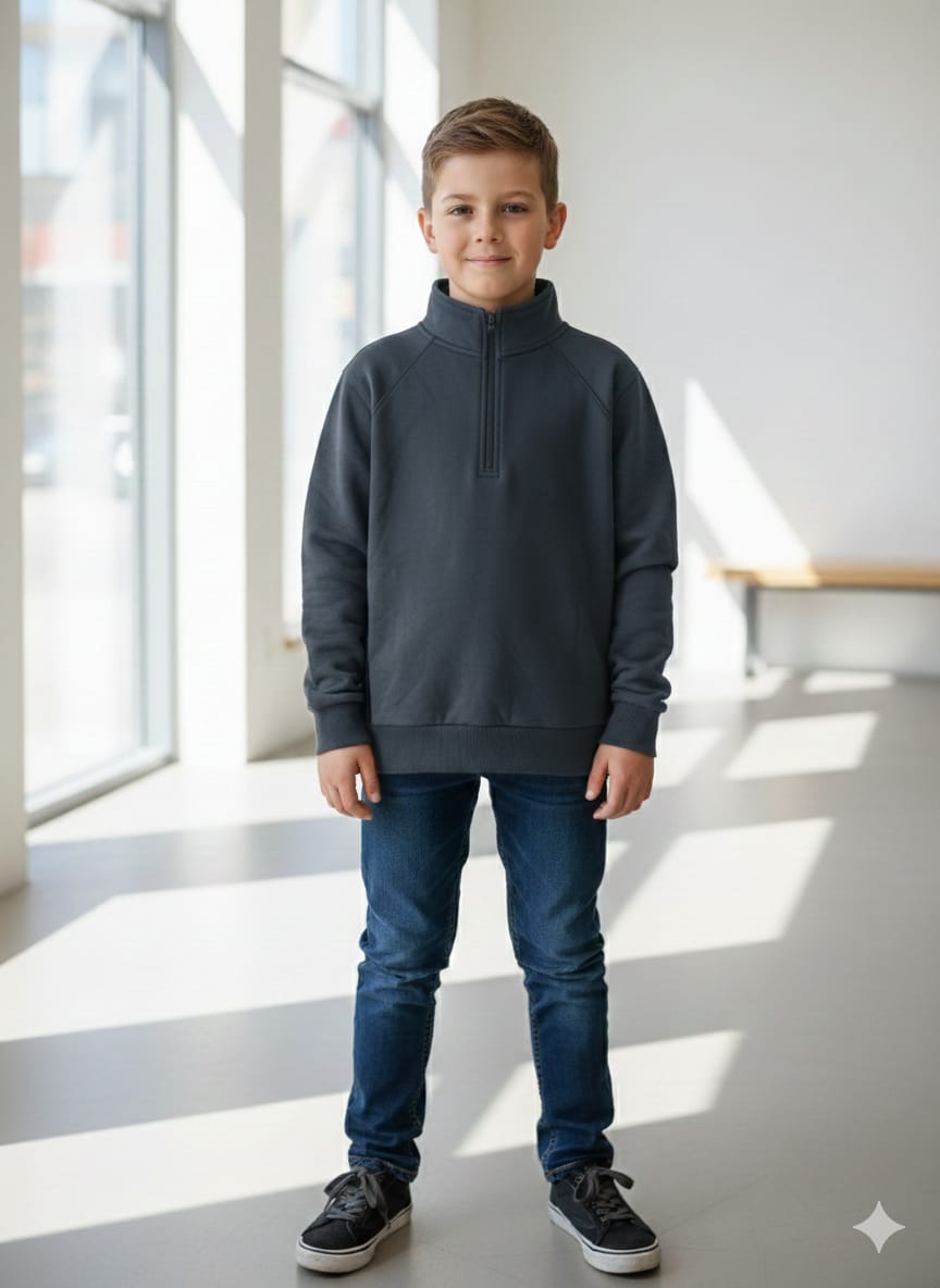 Mock neck Boy's Fleece zipper PO- 26