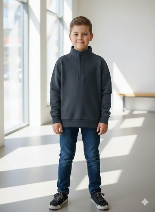 Mock neck Boy's Fleece zipper PO- 26