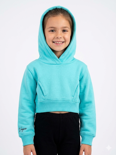 Crop Fleece hoodie for baby girls